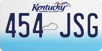 KY license plate 454JSG