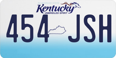 KY license plate 454JSH