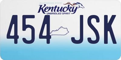 KY license plate 454JSK