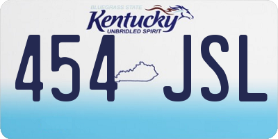 KY license plate 454JSL
