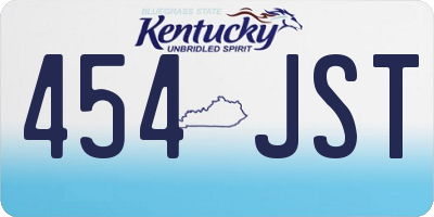KY license plate 454JST