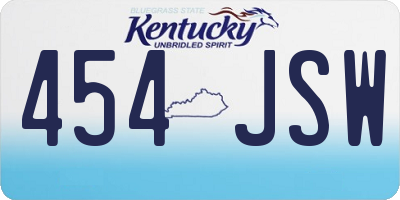 KY license plate 454JSW