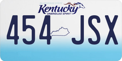 KY license plate 454JSX