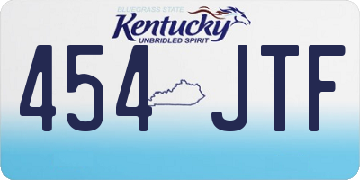 KY license plate 454JTF