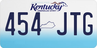KY license plate 454JTG