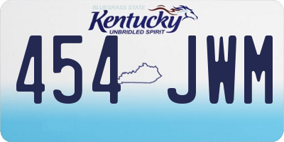 KY license plate 454JWM