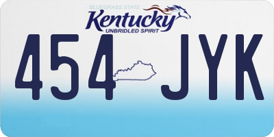 KY license plate 454JYK