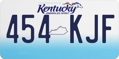 KY license plate 454KJF