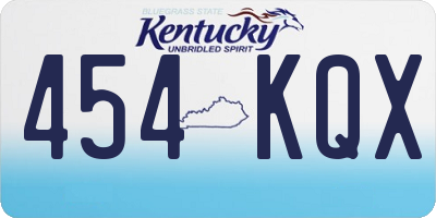KY license plate 454KQX