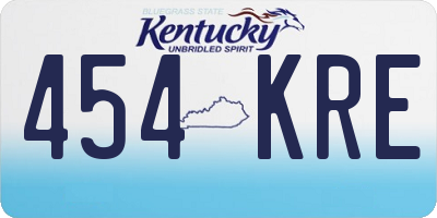 KY license plate 454KRE