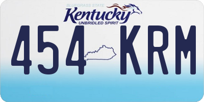 KY license plate 454KRM