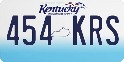 KY license plate 454KRS