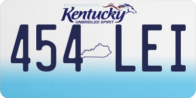 KY license plate 454LEI