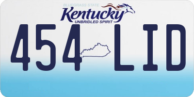 KY license plate 454LID
