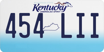 KY license plate 454LII
