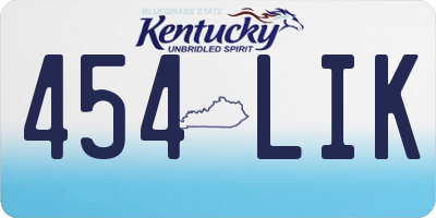 KY license plate 454LIK