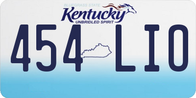 KY license plate 454LIO