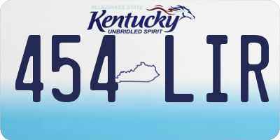 KY license plate 454LIR