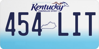 KY license plate 454LIT