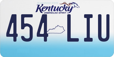 KY license plate 454LIU
