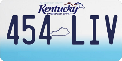 KY license plate 454LIV