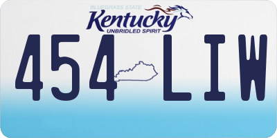 KY license plate 454LIW