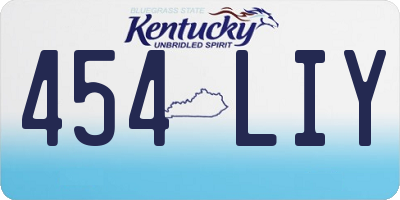KY license plate 454LIY