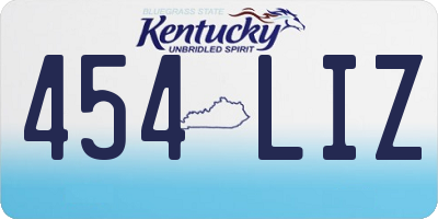 KY license plate 454LIZ
