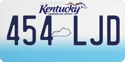 KY license plate 454LJD