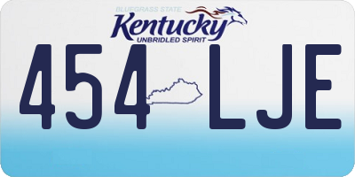 KY license plate 454LJE