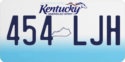 KY license plate 454LJH