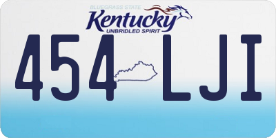 KY license plate 454LJI