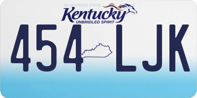 KY license plate 454LJK