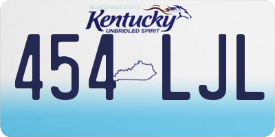 KY license plate 454LJL