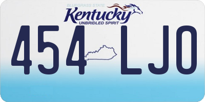 KY license plate 454LJO