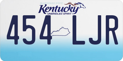 KY license plate 454LJR
