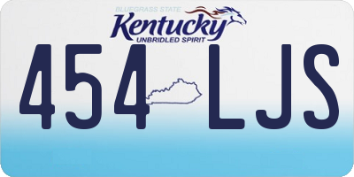 KY license plate 454LJS