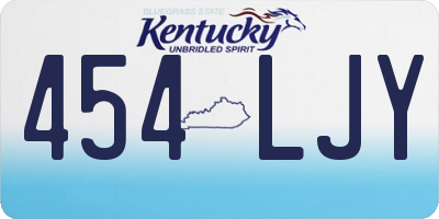 KY license plate 454LJY