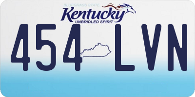 KY license plate 454LVN