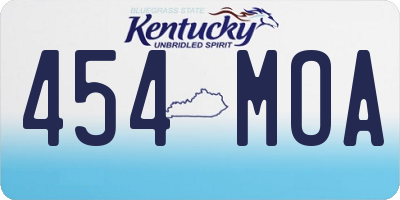 KY license plate 454MOA