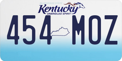 KY license plate 454MOZ