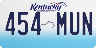 KY license plate 454MUN
