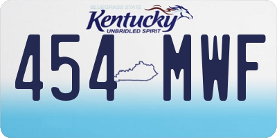 KY license plate 454MWF
