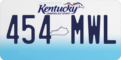 KY license plate 454MWL
