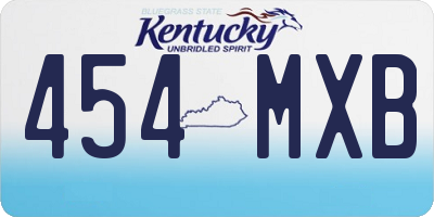 KY license plate 454MXB