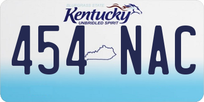 KY license plate 454NAC