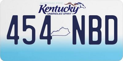 KY license plate 454NBD