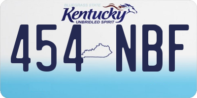 KY license plate 454NBF