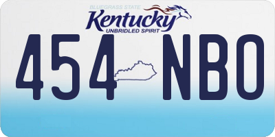 KY license plate 454NBO