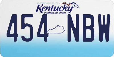 KY license plate 454NBW